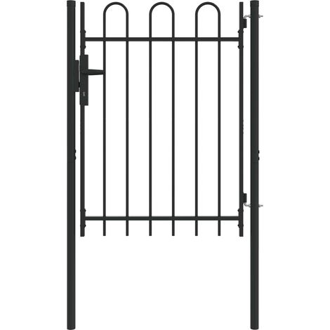 Zauntor BOXTEL 103 x 175 cm Pulverbeschichteter Stahl Grau vidaXL (1/5)