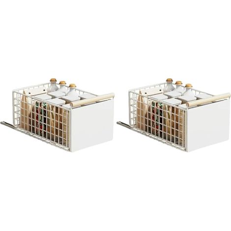 Estantería con cajones, ancho ajustable, construcción metálica resistente, color blanco. (1/2)