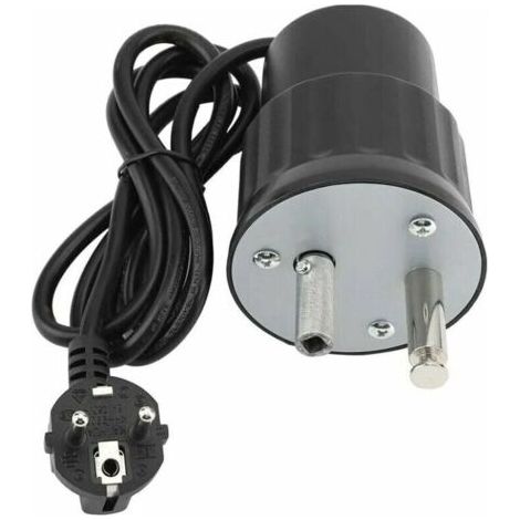 Moteur de gril électrique rotatif à revêtement aluminium. Charge maximale : 24 kg. Convient pour les grillades en extérieur. Prise standard européenne. Longueur du câble : 1,5 mètre. (1/5)
