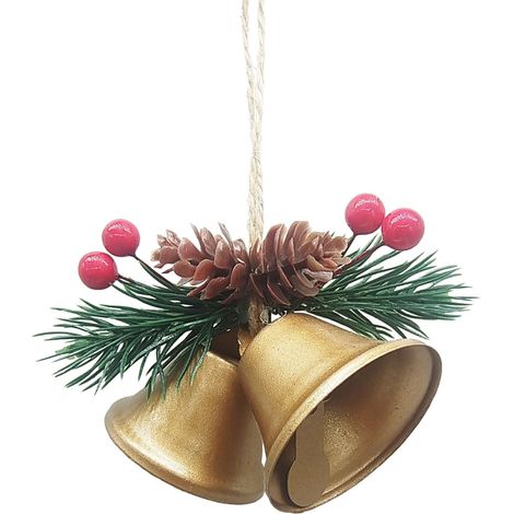 Clochettes De Noël - En Plastique - Pour Arbre De Noël Mur Ou Cadeau - Sonnant Avec Clapper - Ornement Festif - Lot De 6 (1/5)