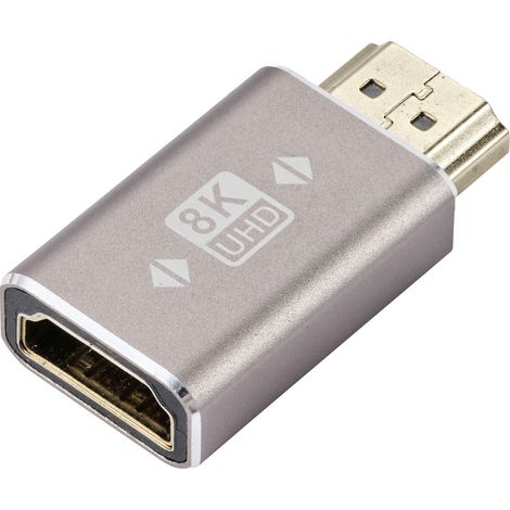 SpeaKa Professional SP-11302000 HDMI Adaptateur [1x HDMI mâle - 1x HDMI femelle] gris UHD 8K @ 60 Hz (1/4)