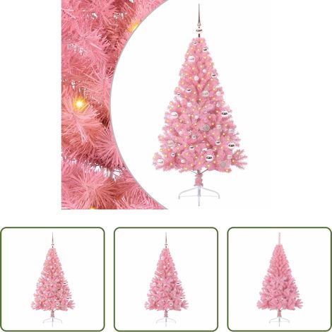LED-Weihnachtsbaum - Künstlicher vorbeleuchteter Weihnachtsbaum Rosa 150 cm PVC (1/5)