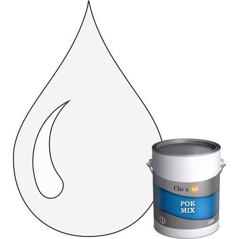 Peinture - POK - POK MIX Noir & Blanc - Acrylique Satinée - 1L - RAL 9003 - Multi-supports (1/4)