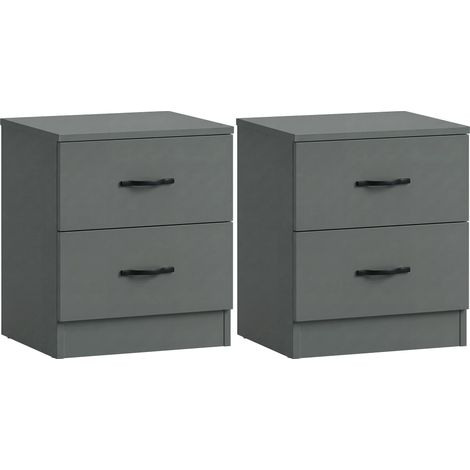 Riano 2 Drawer Bedside Tables Set of 2, Bedroom Storage Furniture, Green (1/5)