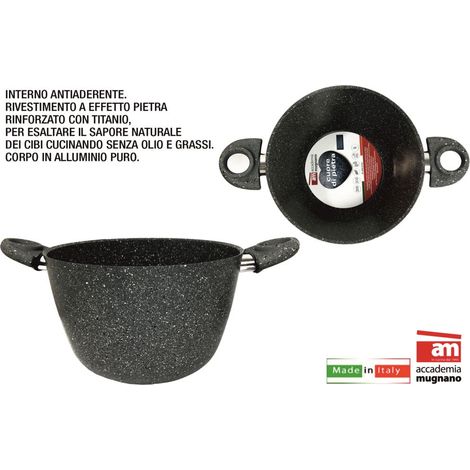 Pentola Antiaderente Cuore di Pietra 20 cm Accademia Mugnano