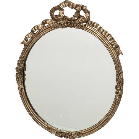 Miroir mural ovale en laiton style charme - Laiton (1/4)