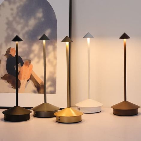 Dimbar LED-bordslampa, IP54-skydd, inomhus-/utomhusbruk, kontakt, H29cm, EU-kontakt - Corten-Wellngs Sand Brown... coffee (1/5)