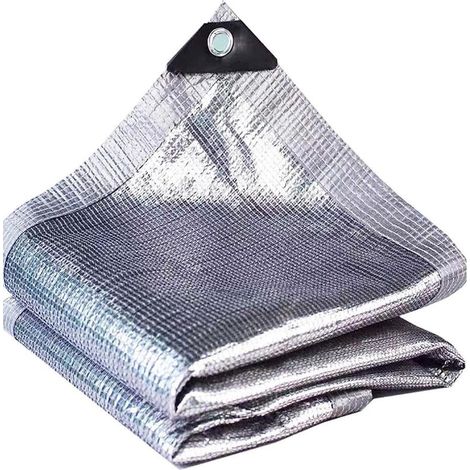 Toile d'ombrage en aluminium réfléchissant à 99 % - Couverture de parasol avec filet à œillets - Filet d'ombrage en tissu 1 x 2 m (1/5)