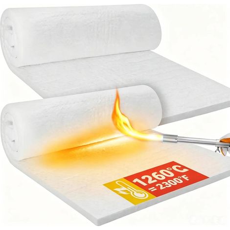 Set of 2 ceramic fibre insulation mats, 610 x 400 x 25 mm (1/5)