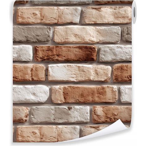 Papier peint mur de briques sur mur molletonné Papier peint salon chambre  coucher (1/3)