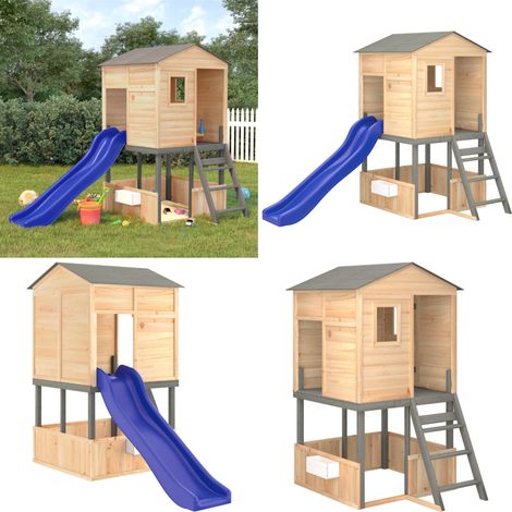 Aire de jeux d'extérieur bois massif de sapin - Aire de jeux bois - Aire de jeux enfants (1/5)