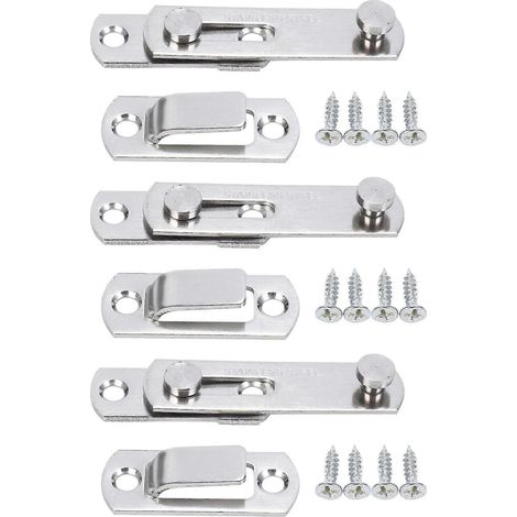 3 boulons métalliques, verrou de porte coulissante pour fenêtres et armoires - JBMEDIA (1/4)
