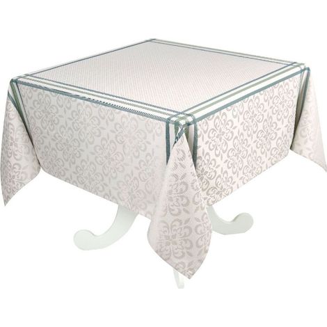 Nappe enduite Bilbao 150 x 150 cm - gris et vert