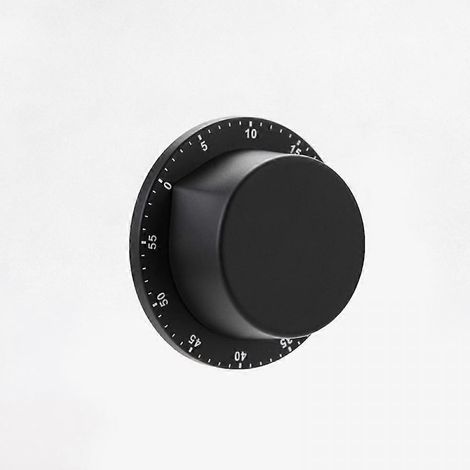 Küchentimer, Kochuhr mit lautem akustischem Alarm, batterielos, 100% mechanisch - magnetischer Boden, elegantes Edelstahlgehäuse (schwarz) (1/5)