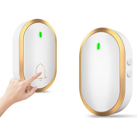 Kabellose Türklingel, 400 Meter Reichweite, IP55 wasserdicht, Smart-Home-Türklingel mit Blinklicht und 4 Lautstärkestufen (1/4)