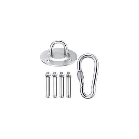 Gancho de techo para colgar sillas, acero inoxidable para columpios de amor, suspensión, hamacas, sacos de boxeo, plata - Crezuo