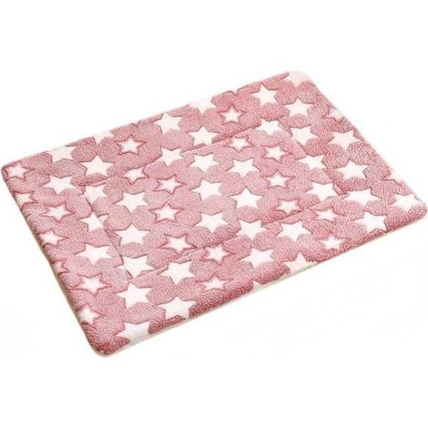 Tapis pour chien double face, lavable en machine, chaud et confortable. Couverture pour chien, convient aux chiens de petite, moyenne et grande taille. Dimensions : 89 x 68 cm, rose. (1/5)