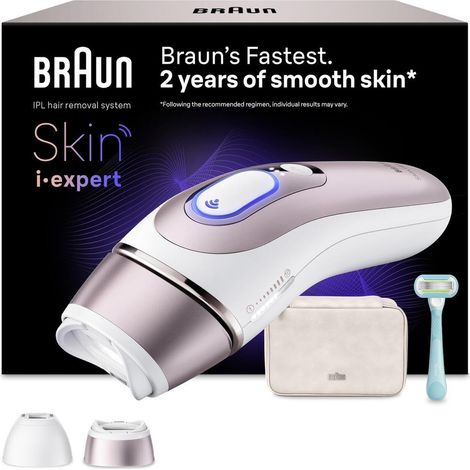 Braun Skin i expert Lumière pulsée Or rose, Blanc
