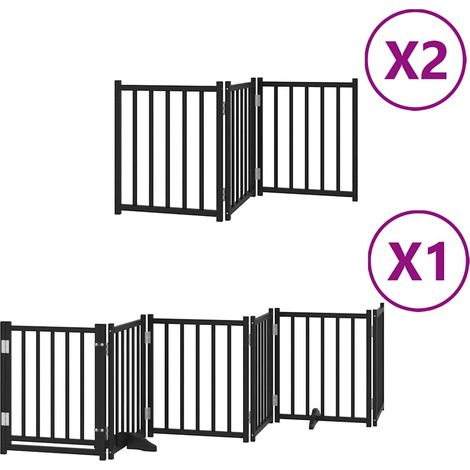 Maison Exclusive - Cancello Cani Porta Pieghevole Nero 12 Pannelli 600 cm Pioppo