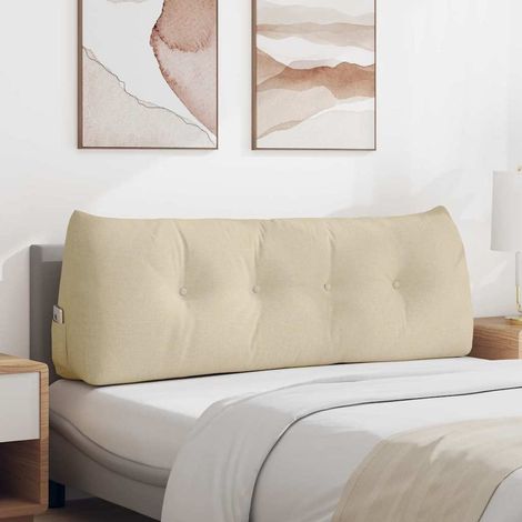 vidaXL Cuscino per Schiena Crema 140 x 24 x 50 cm Tessuto