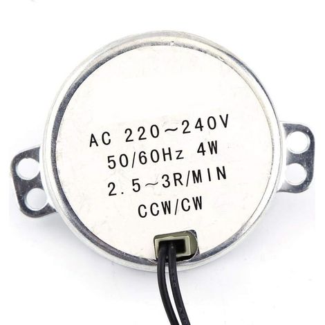 Moteur Synchrone Électrique 1pc 220-240V AC 4W CW/CCW(2.5-3RPM) (1/5)