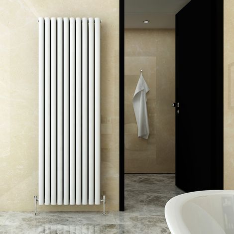 ELEGANT Central Heating Radiator 1800 x 590mm Vertical White Double Panel Oval Column Rad (1/5)
