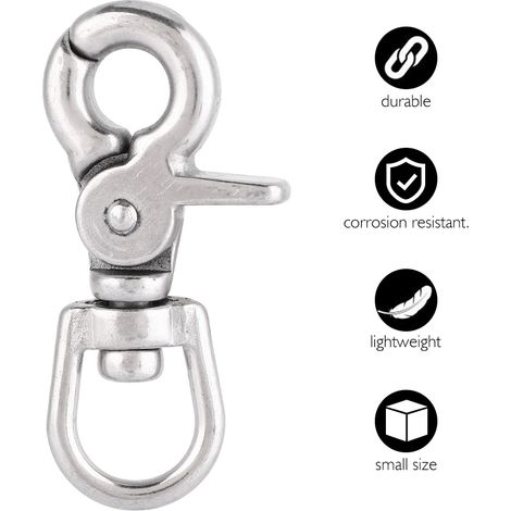 1 Crochet à Ressort en Acier Inox pour Équipement Nautique