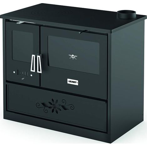 Cucina blinky a legna con forno, fiorella porta vetro, antracite (1/5)