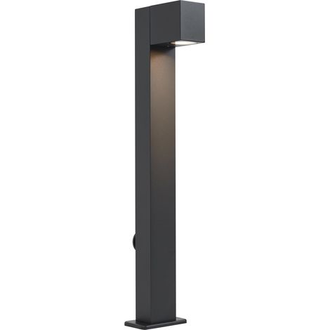 Moderne Außenstehleuchte schwarz 65cm mit Steckdose IP44 - Baleno