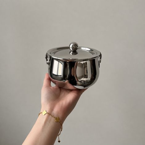 Mini pot à saindoux portable en acier 316L alimentaire avec couvercle et anse réchauffable 150 g – Livraison gratuite (1/5)