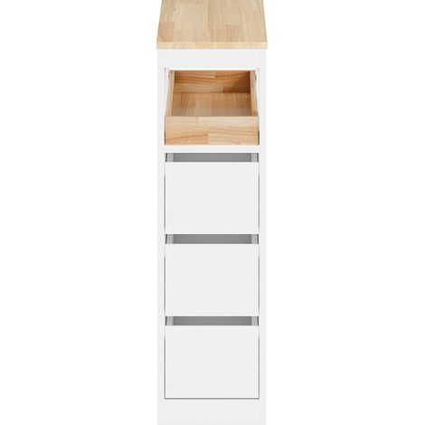 SoBuy Mobile bagno basso 4 cassetti Bianco 23,01x65x81,99cm Moderno BZR54-II-W