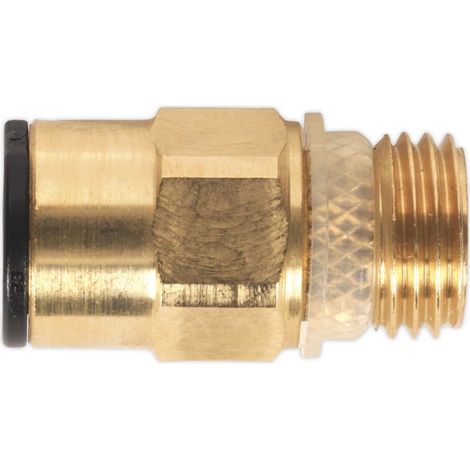 Sealey Brass SuperThread Straight Adaptor 8mm x 1/4""BSP 2Pc Speedfit JGBC814