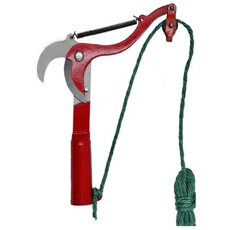 (Rouge) Sécateur à rallonge pour haute altitude, ciseaux à branches extensibles pour arbres fruitiers, outil de taille-bordures avec corde (1/5)