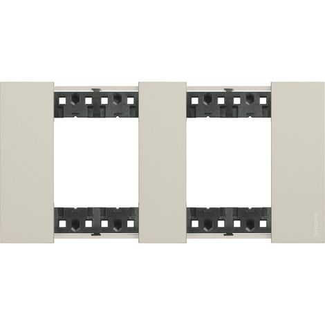 Platine de Finition 2 x 2 Modules BTicino Living Now KA4802M2K Sable
