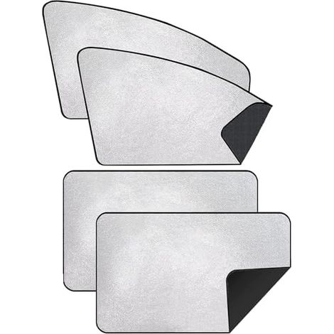 Sonnenschutz Auto Seitenscheibe - Sichtschutz Fenster, Auto Fenster Verdunkelung, Sonnenschutz Auto Magnetisch, Auto Vorhang mit UV-Schutz, Silber (1/5)
