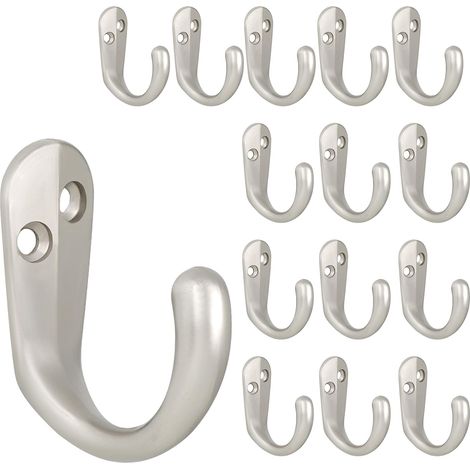 Gancho Para Pared - Gancho De Baño Y Ropa - Zinc Fundido A Presión - 45 X 34 Mm - 15 Unidades (1/5)