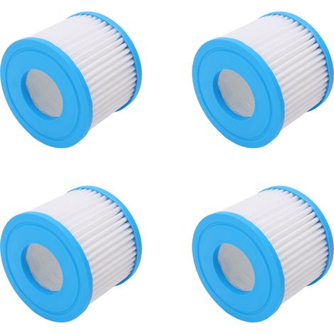 Kit d'accessoires pour pompe de piscine (4 cartouches filtrantes pour spa, diamètre extérieur 104 mm, diamètre intérieur 52 mm, hauteur 80 mm)