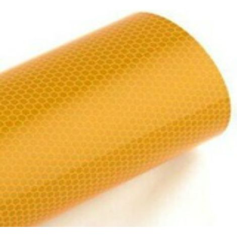 Pellicola adesiva retroriflettente in microsfere ad alta intensità in PET - Colore: Giallo - Misura: 1240mm (124cm) x 300cm