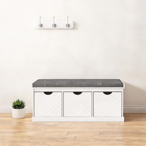 Console blanc en bois 105 x 35 x 47 cm (1/5)