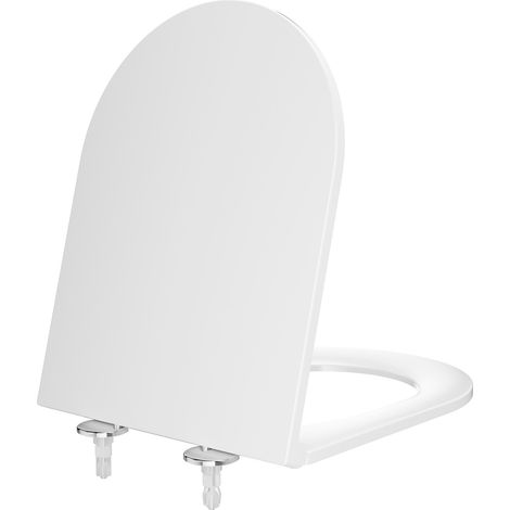 CECIPA Max Copriwater Sedile WC Universale, Copri WC con Chiusura Ammortizzata e Sgancio Rapido, Facile da pulire, Antibatterico, Bianco
