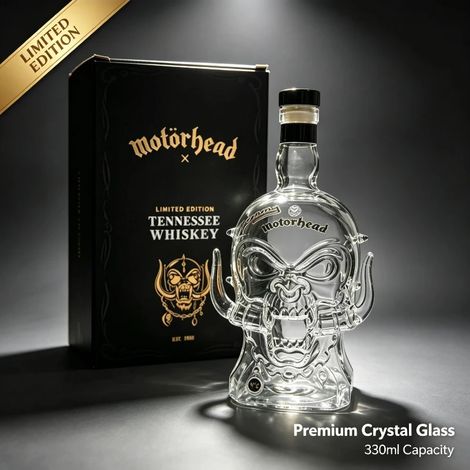 (Comme illustré) Carafe à whisky en cristal style Motorhead en forme de crâne, objet de décoration pour bar, cadeau idéal pour les fans de rock et les amateurs de whisky (1/5)