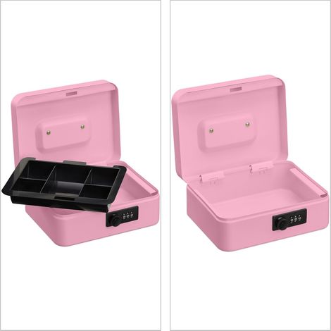 Caja de caudales segura para almacenamiento de monedas transportable 8,5 x 20 x 17 cm de hierro negro 130009977 (1/5)