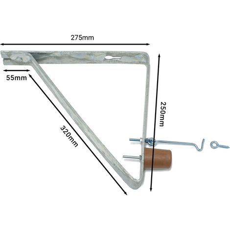 Wovar – Arrêt de porte complet en acier galvanisé avec amortisseur et crochet – Résistance à la corrosion – Pour montage sur mur de briques (1/2)