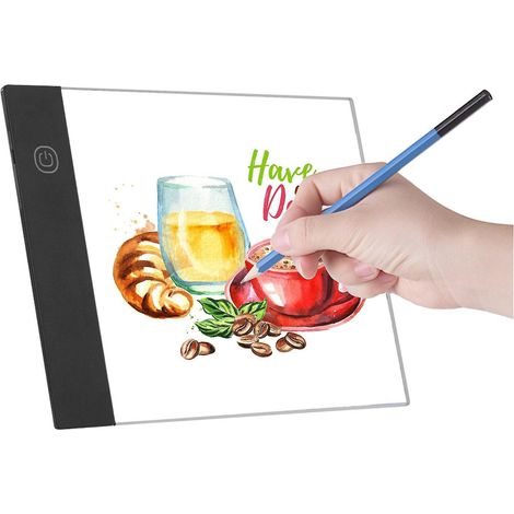 LED-A5-Grafiktablett, Leuchtpad, digitales Tablet, Kopiertafel mit 3-stufig einstellbarer Helligkeit für Trac