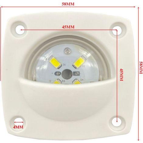 Lampe d'armoire en nylon plastique noir et blanc, lumière LED 12V, adaptée aux accessoires de quincaillerie pour la marine, les yachts et les camping-cars, lampe d'armoire, lampe d'armoire noire. (1/3)