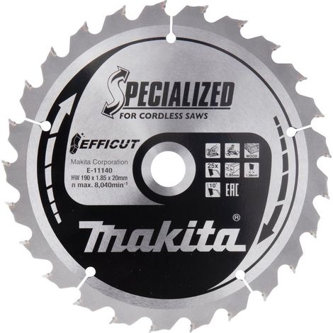MAKITA E-11140 Efficut TCT for wood 190mm x 20mm x 25T