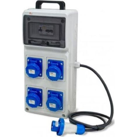 Material rosi cuadro eléctrico asc 2x4p + 2x3p 16a con pulsador de emergencia - 2243