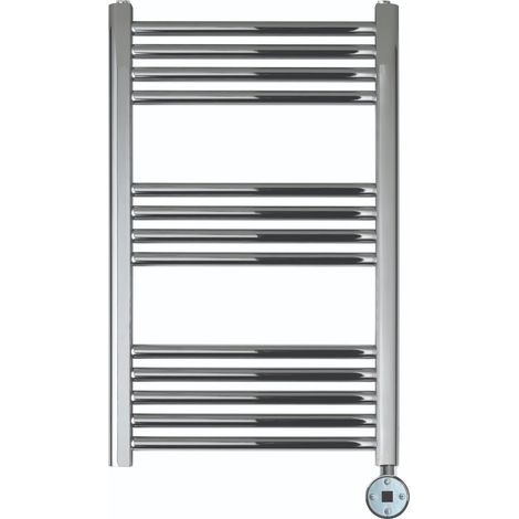 JTP Vos Electric Towel Rail with Thermostatic Heating Element 800mm H x 500mm W - Chrome (1/3)