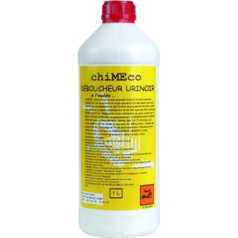Déboucheur chimique de canalisation super puissant – Élimine bouchons sans abîmer canalisations – Bidon 1L pour usage professionnel – Chimeco