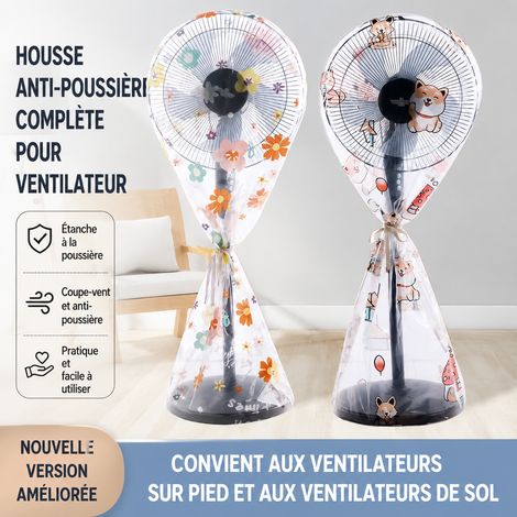 Housse intégrale pour ventilateur sur pied modèle long anti-poussière motif imprimé aléatoire sachet OPP 50 g – Livraison gratuite (1/5)